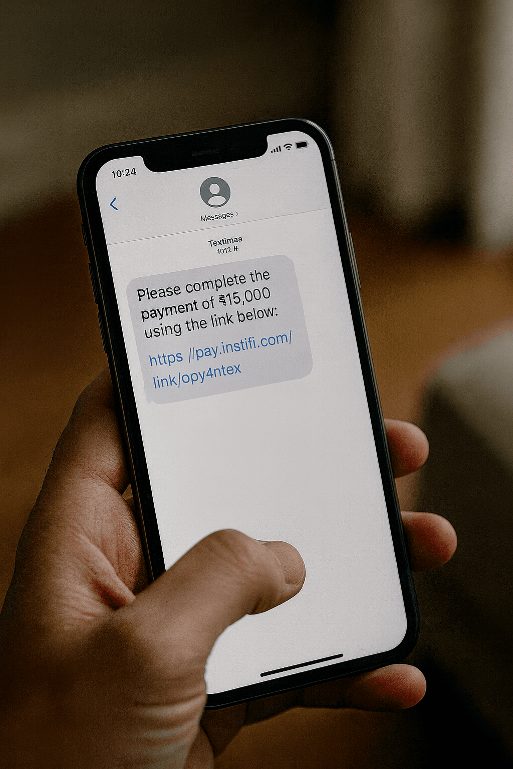 Customer completing payment using a Payment Link