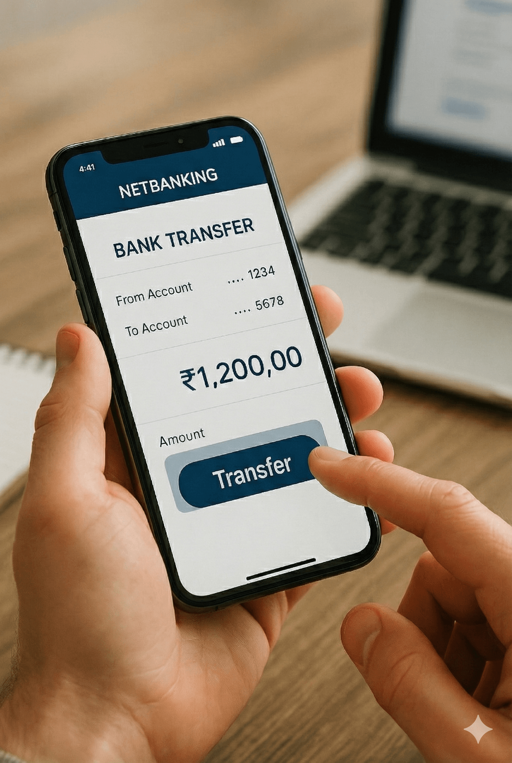 Customer making an online payment via net banking