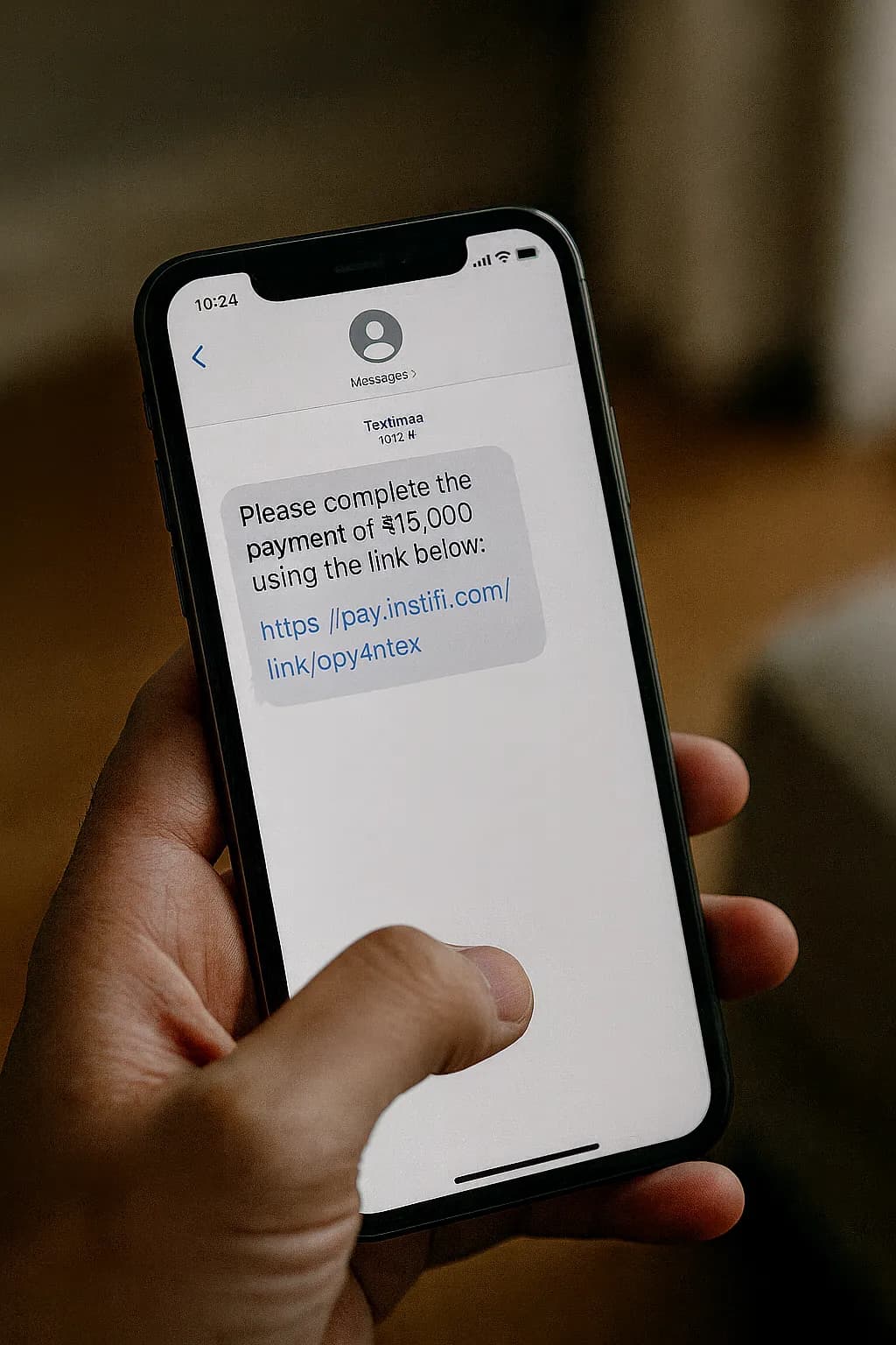 Customer completing payment using a Payment Link